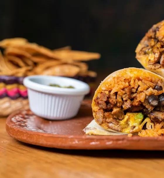 Chilli beef burrito