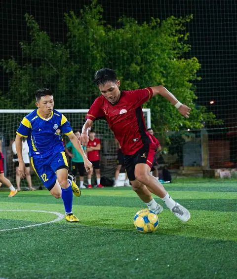 Five-a-side football under floodlights